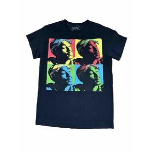 Tupac Graphic Print Tee‎ Shirt Men's Size Small Black 2Pac Brand 100% Cotton